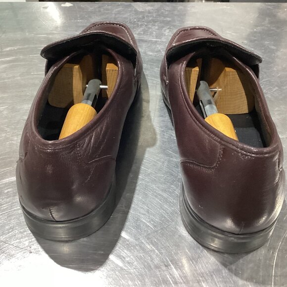 Men’s Burgundy Leather Penny Loafers – Size 11 D - Picture 4 of 6